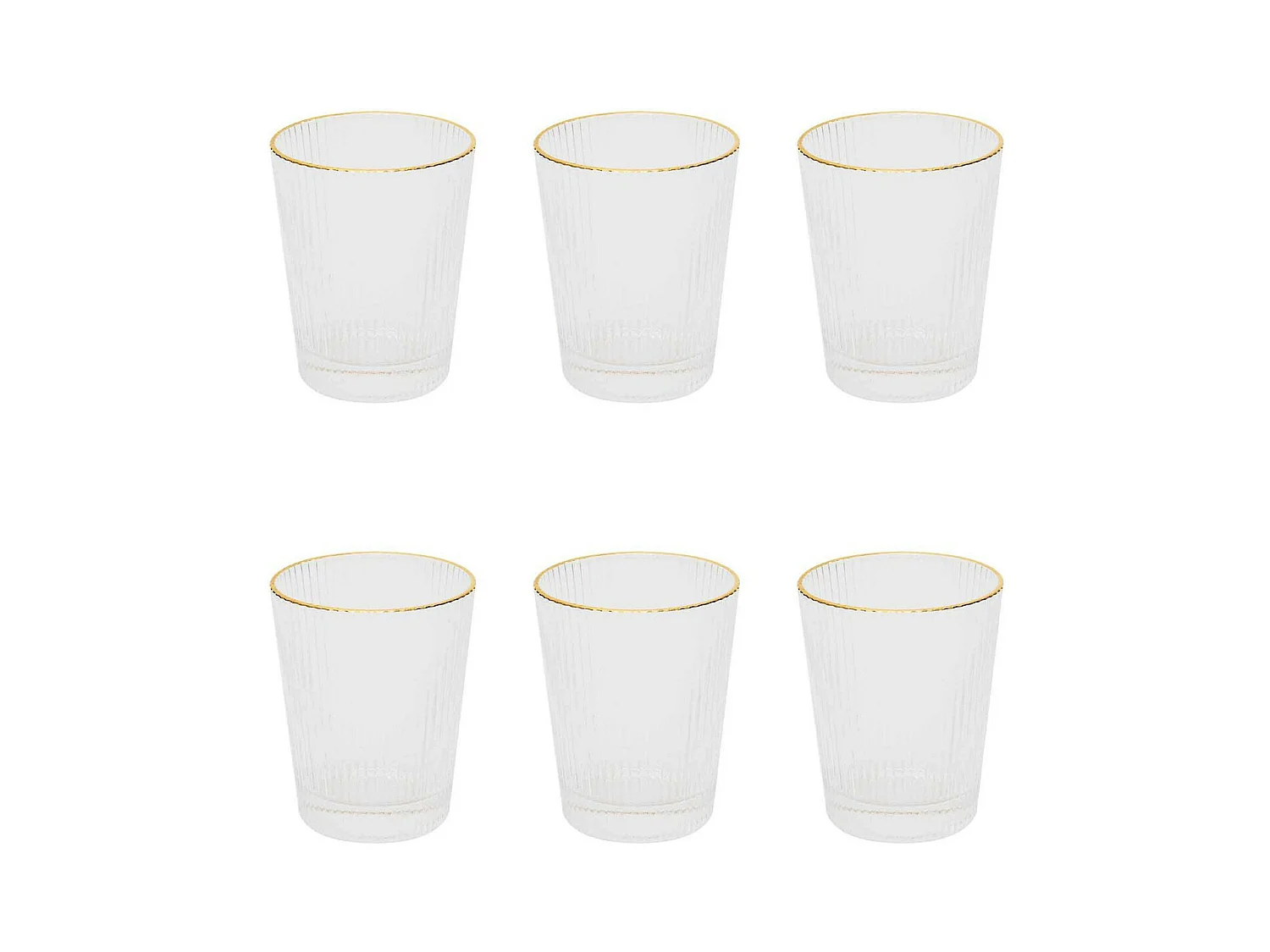 Lot de 6 Verres Design "Liseré" 35cl Transparent
