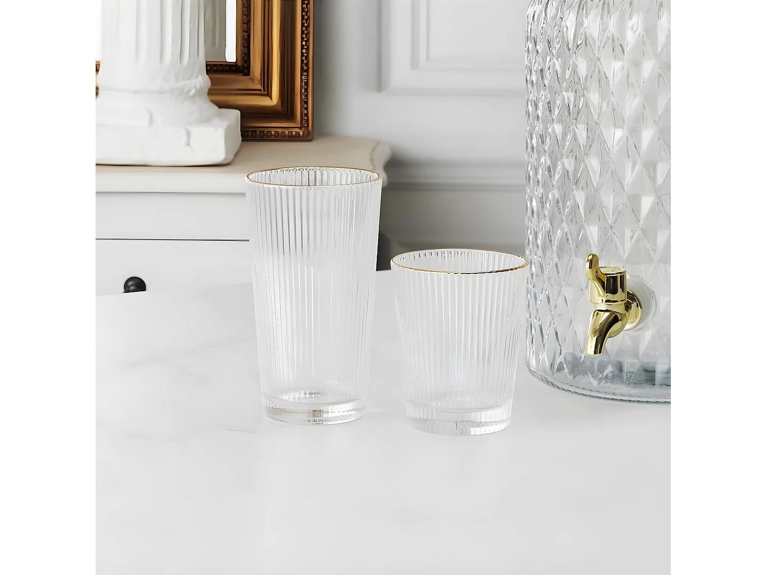 Lot de 6 Verres Design "Liseré" 35cl Transparent