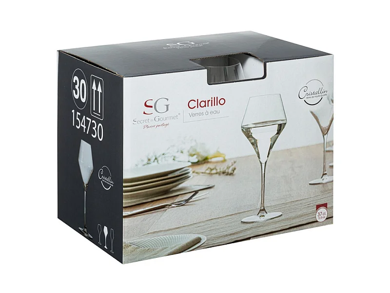 Lot de 6 Verres à Eau "Clarillo" 37cl Transparent