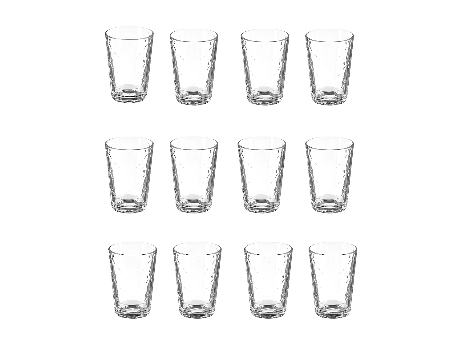 Lot de 12 Gobelets à Eau "Carl'eau" 20cl Transparent
