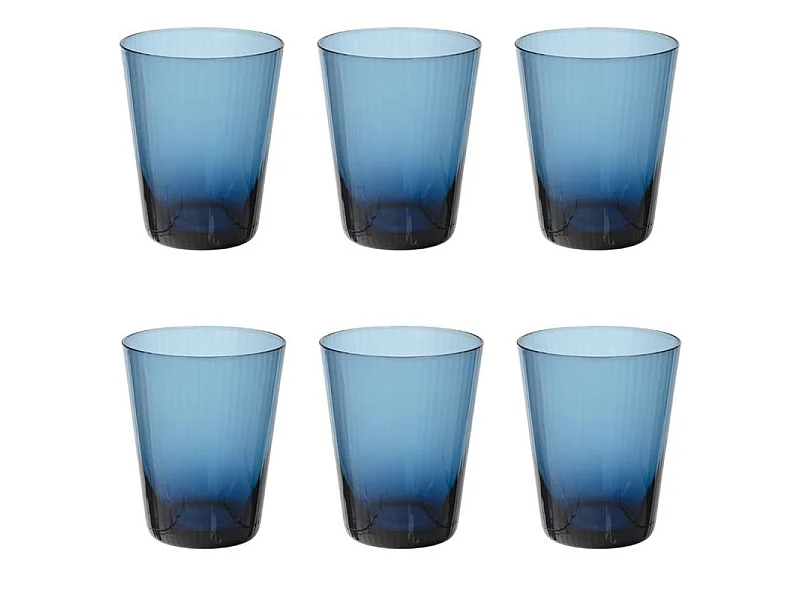 Lot de 6 Verres à Eau "Marc" 33cl Bleu