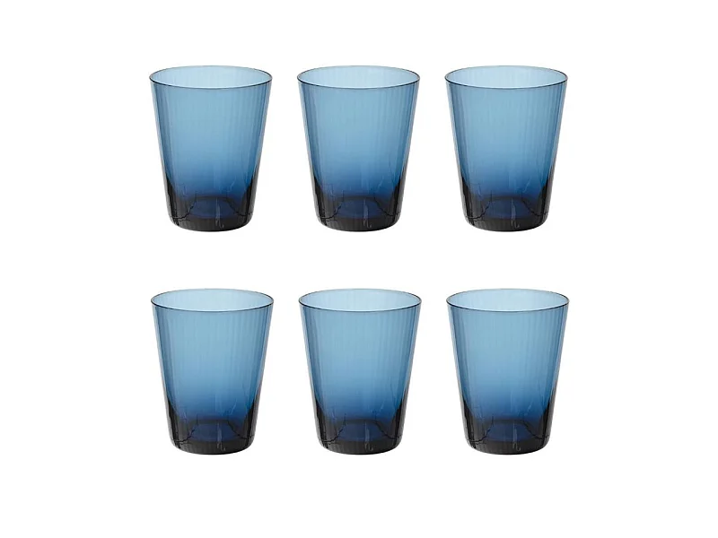 Lot de 6 Verres à Eau "Marc" 33cl Bleu