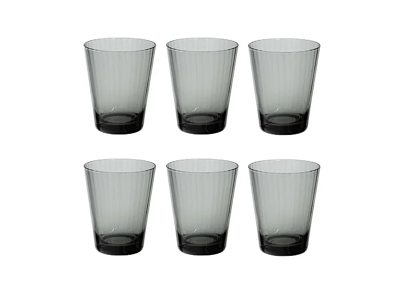 Lot de 6 Verres à Eau "Marc" 33cl Gris