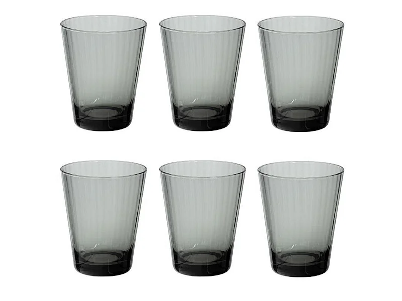 Lot de 6 Verres à Eau "Marc" 33cl Gris