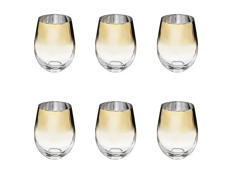 Lot de 6 Verres à Eau "Arya" 54cl Or