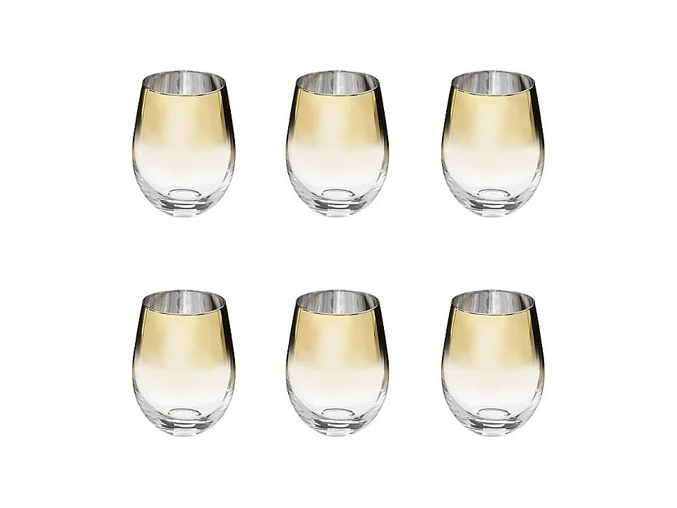 Lot de 6 Verres à Eau "Arya" 54cl Or