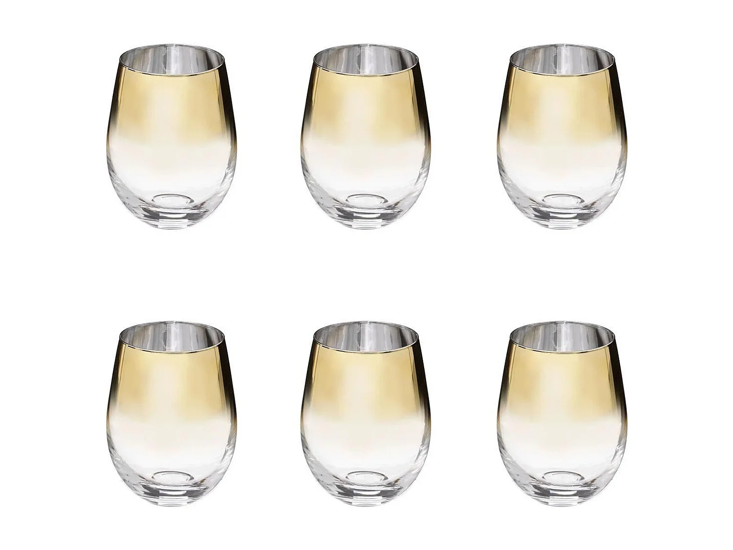 Lot de 6 Verres à Eau "Arya" 54cl Or