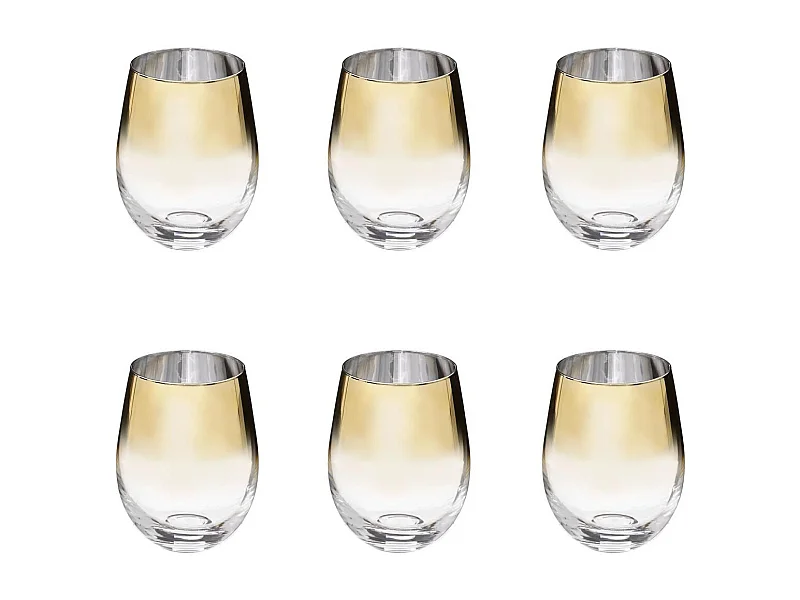 Lot de 6 Verres à Eau "Arya" 54cl Or