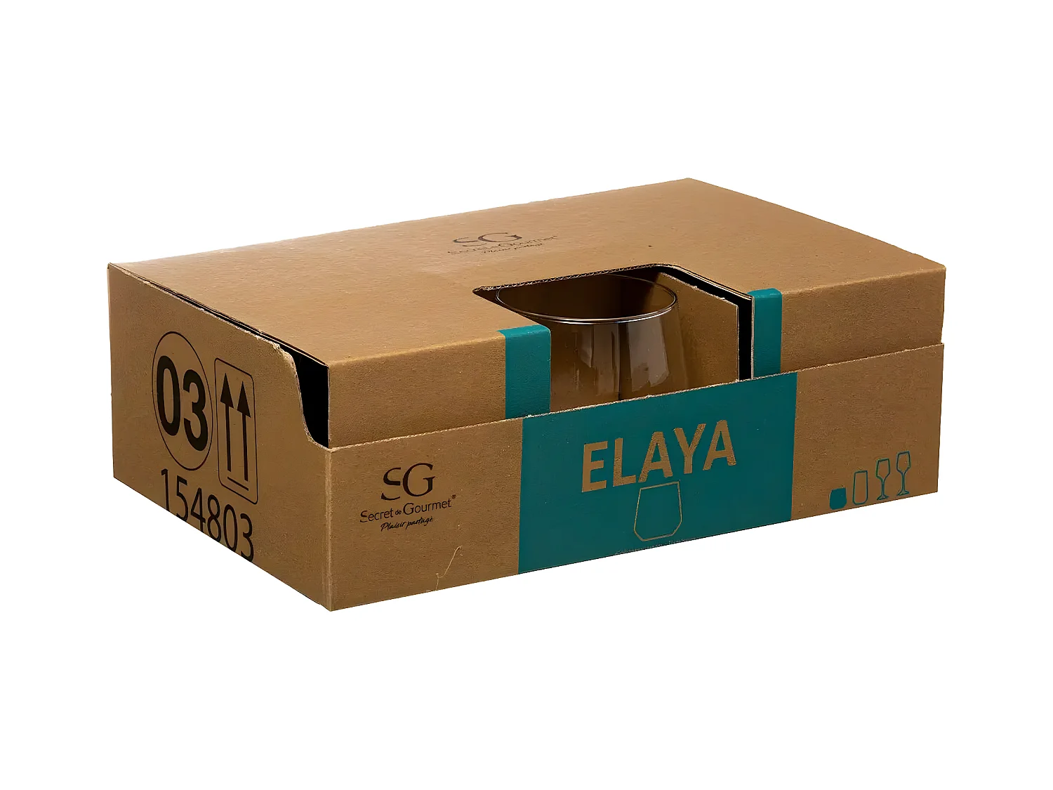 Lot de 6 Gobelets en Verre "Elaya" 34cl Transparent
