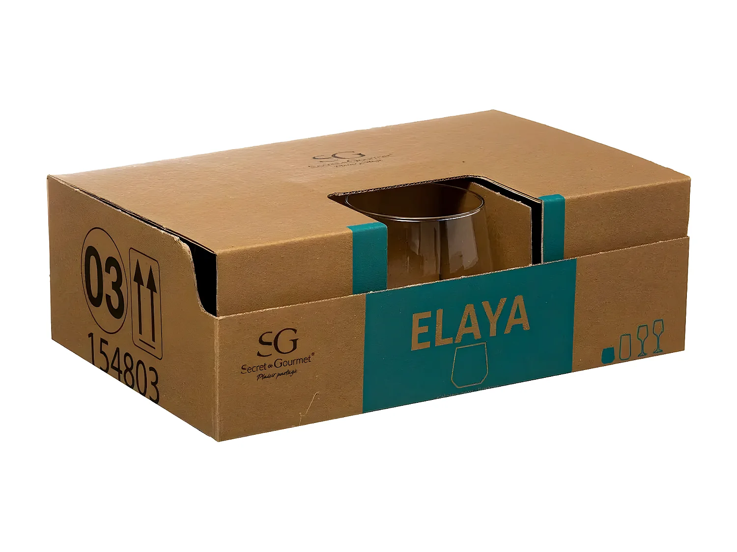 Lot de 6 Gobelets en Verre "Elaya" 34cl Transparent