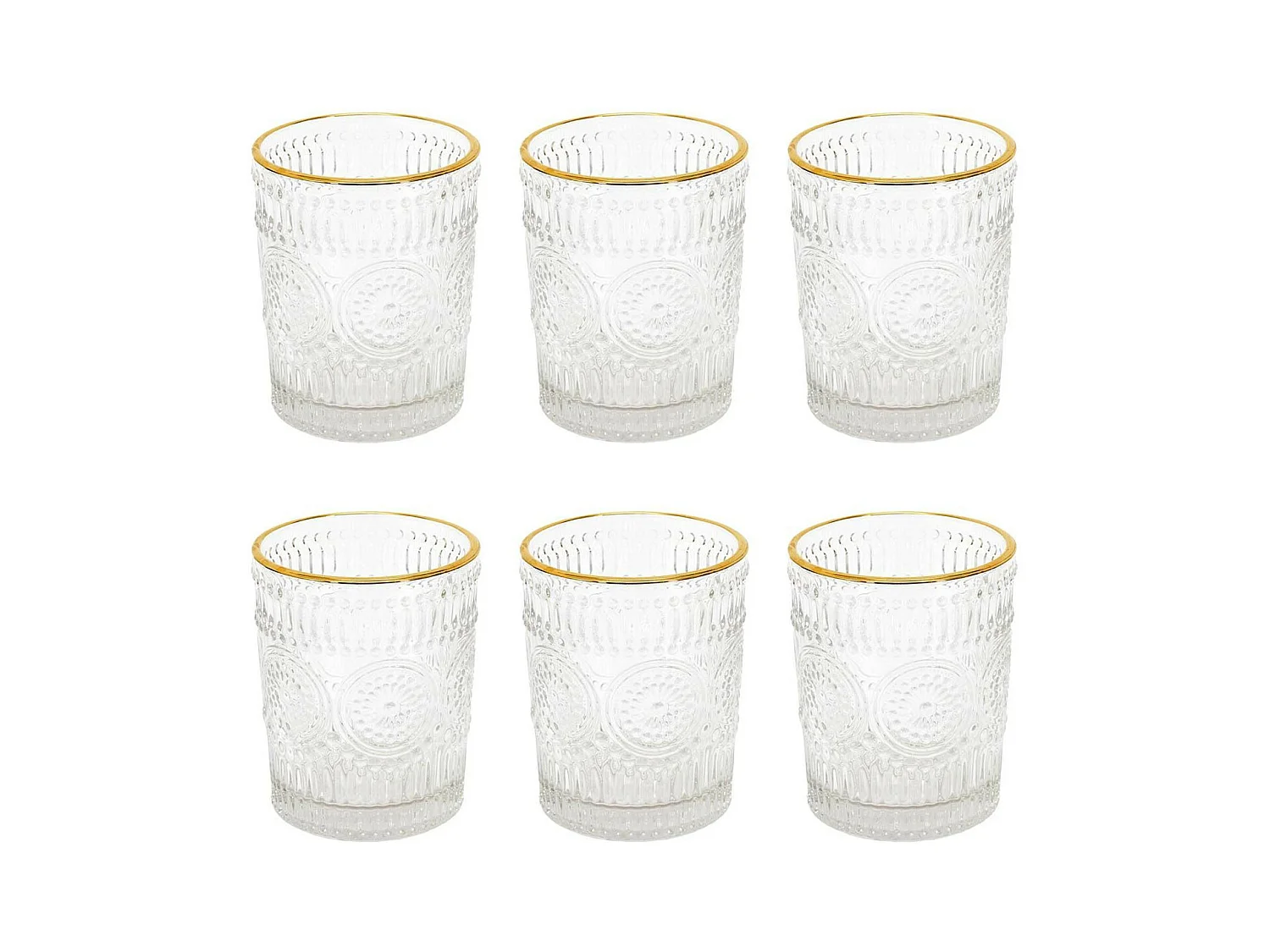 Lot de 6 Verres Design "Liseré" 18cl Transparent