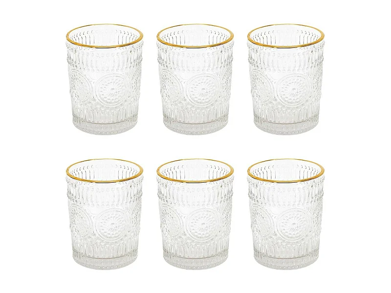 Lot de 6 Verres Design "Liseré" 18cl Transparent