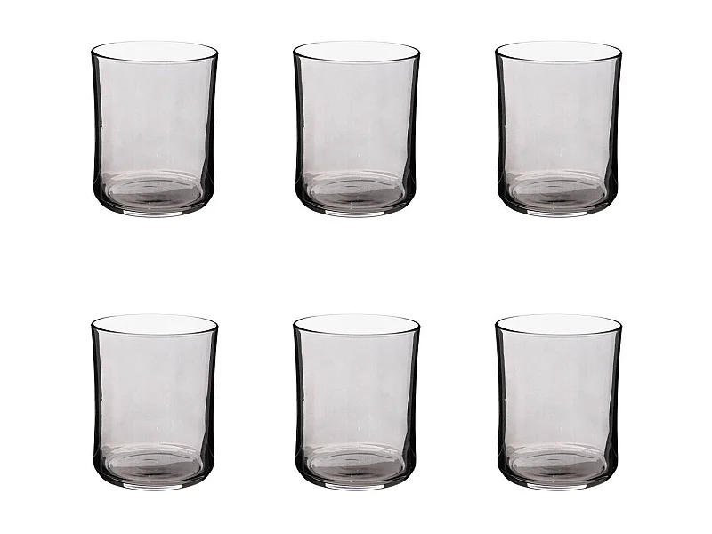 Lot de 6 Verres à Eau "Origines" 35cl Gris