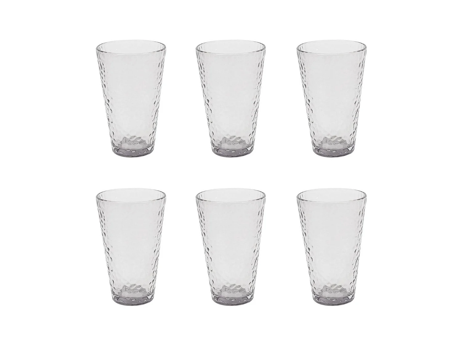Lot de 6 Verres à Eau "Martelé" 34cl Gris Irisé