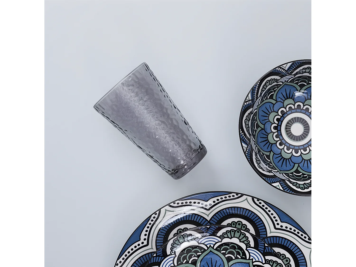 Lot de 6 Verres à Eau "Martelé" 34cl Gris Irisé