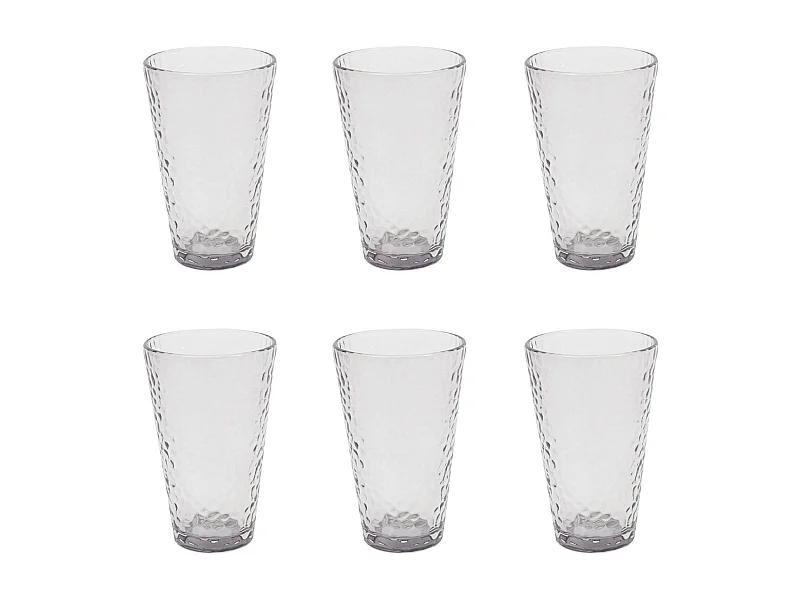 Lot de 6 Verres à Eau "Martelé" 34cl Gris Irisé