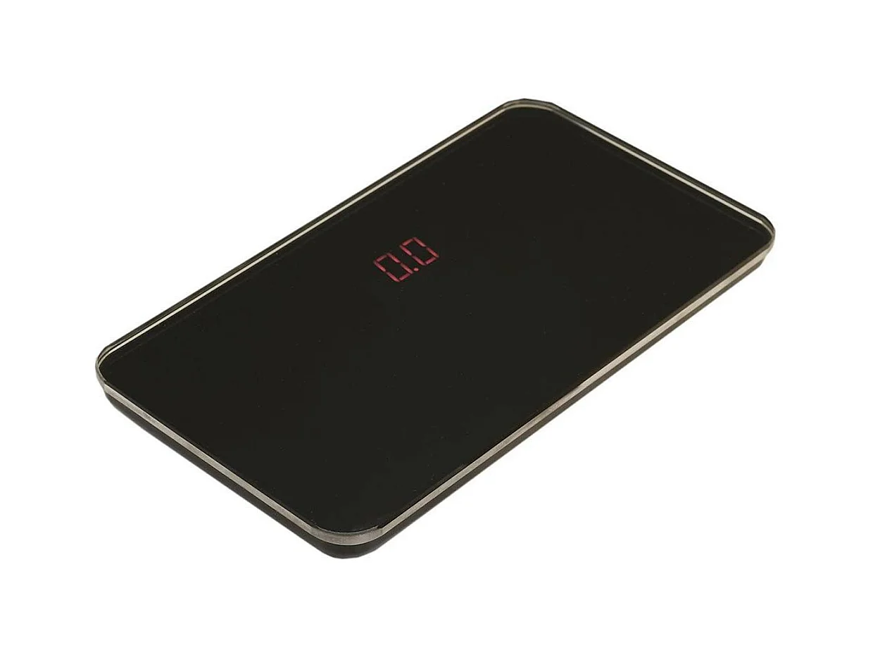Pèse-Personne Digital en Verre "Miroir" 22cm Noir