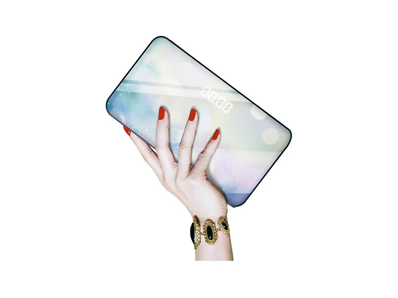 Pèse-Personne Digital en Verre "Miroir" 22cm Noir