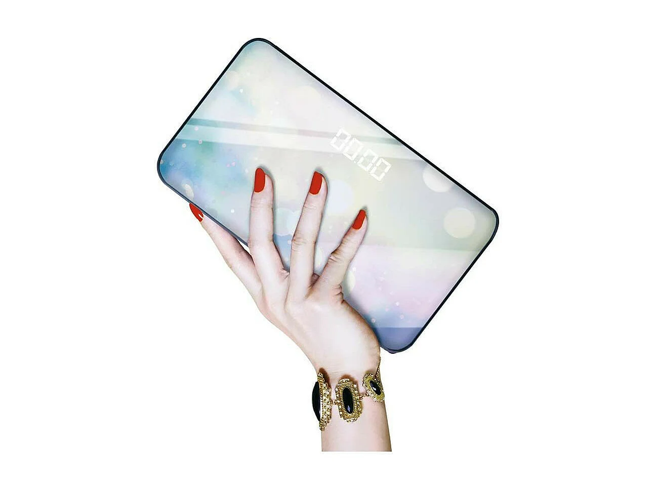 Pèse-Personne Digital en Verre "Miroir" 22cm Noir