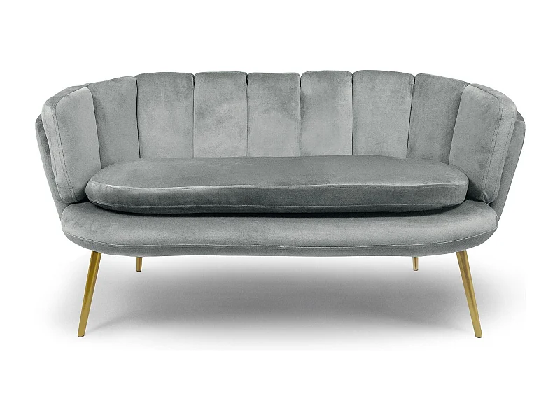 Zweisitzer-Sofa aus Samt "Dabren" Silber Modernes Design Bequeme Muschelform