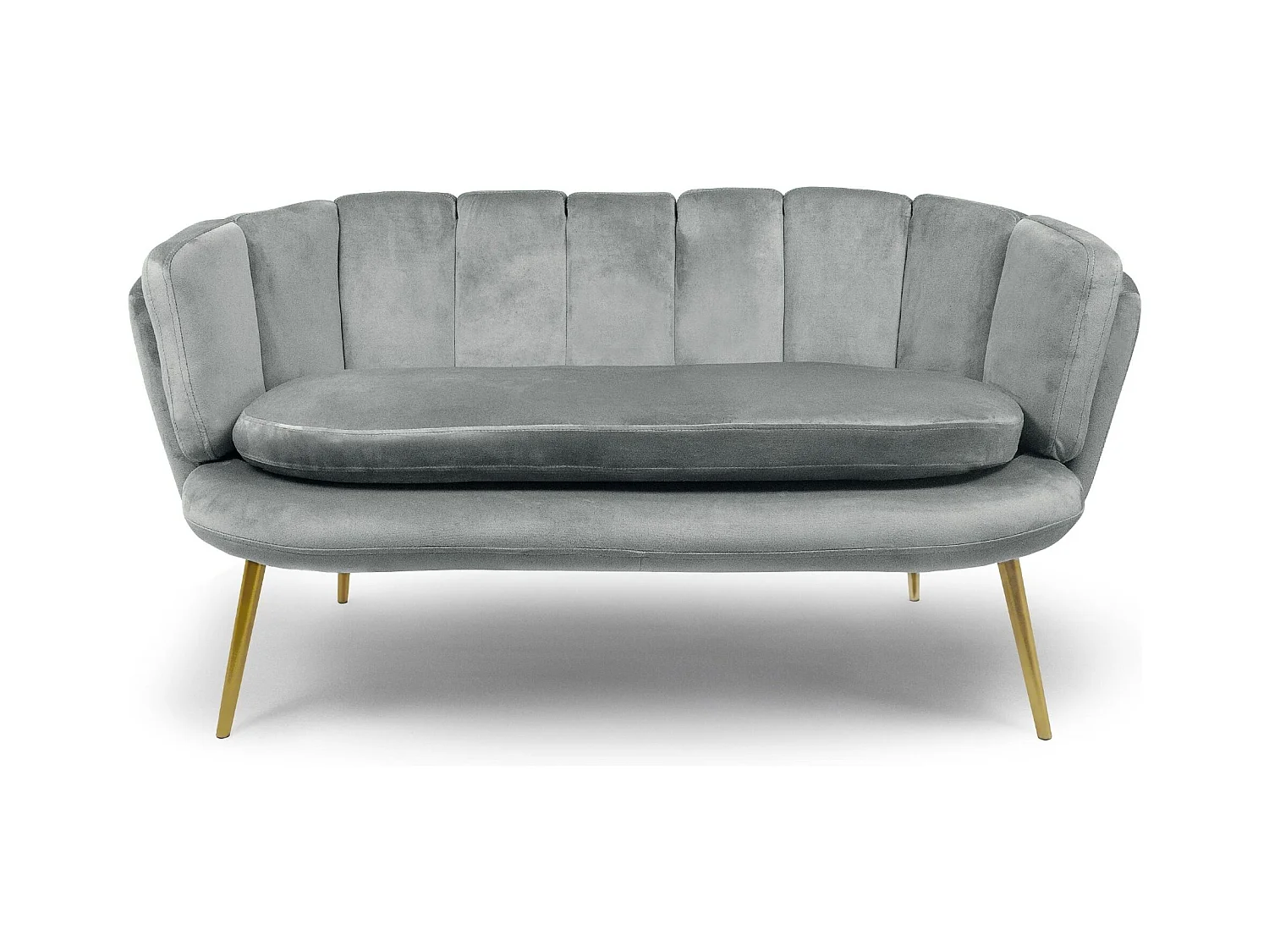 Zweisitzer-Sofa aus Samt "Dabren" Silber Modernes Design Bequeme Muschelform