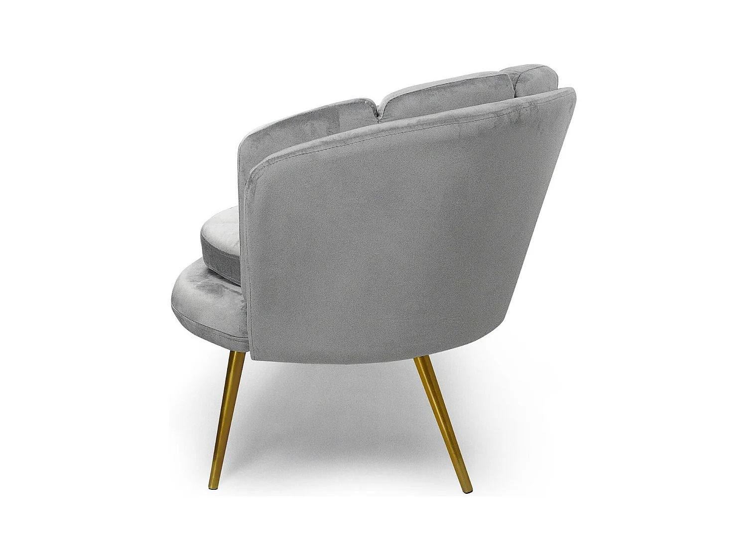 Zweisitzer-Sofa aus Samt "Dabren" Silber Modernes Design Bequeme Muschelform