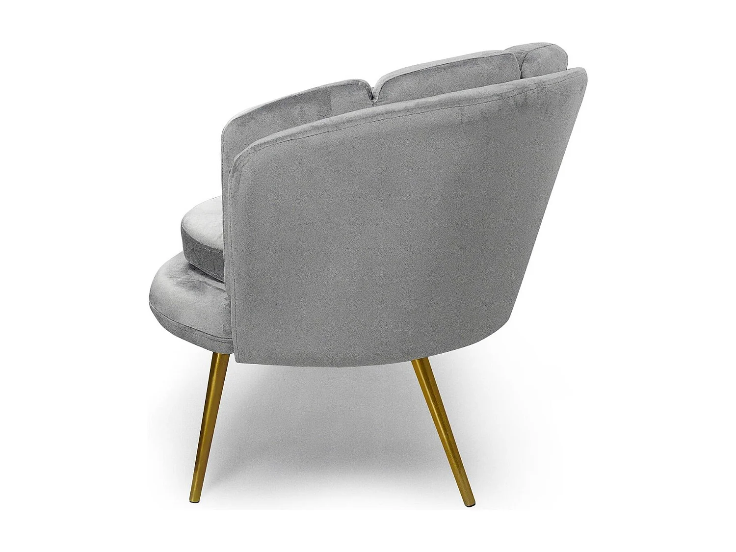 Zweisitzer-Sofa aus Samt "Dabren" Silber Modernes Design Bequeme Muschelform