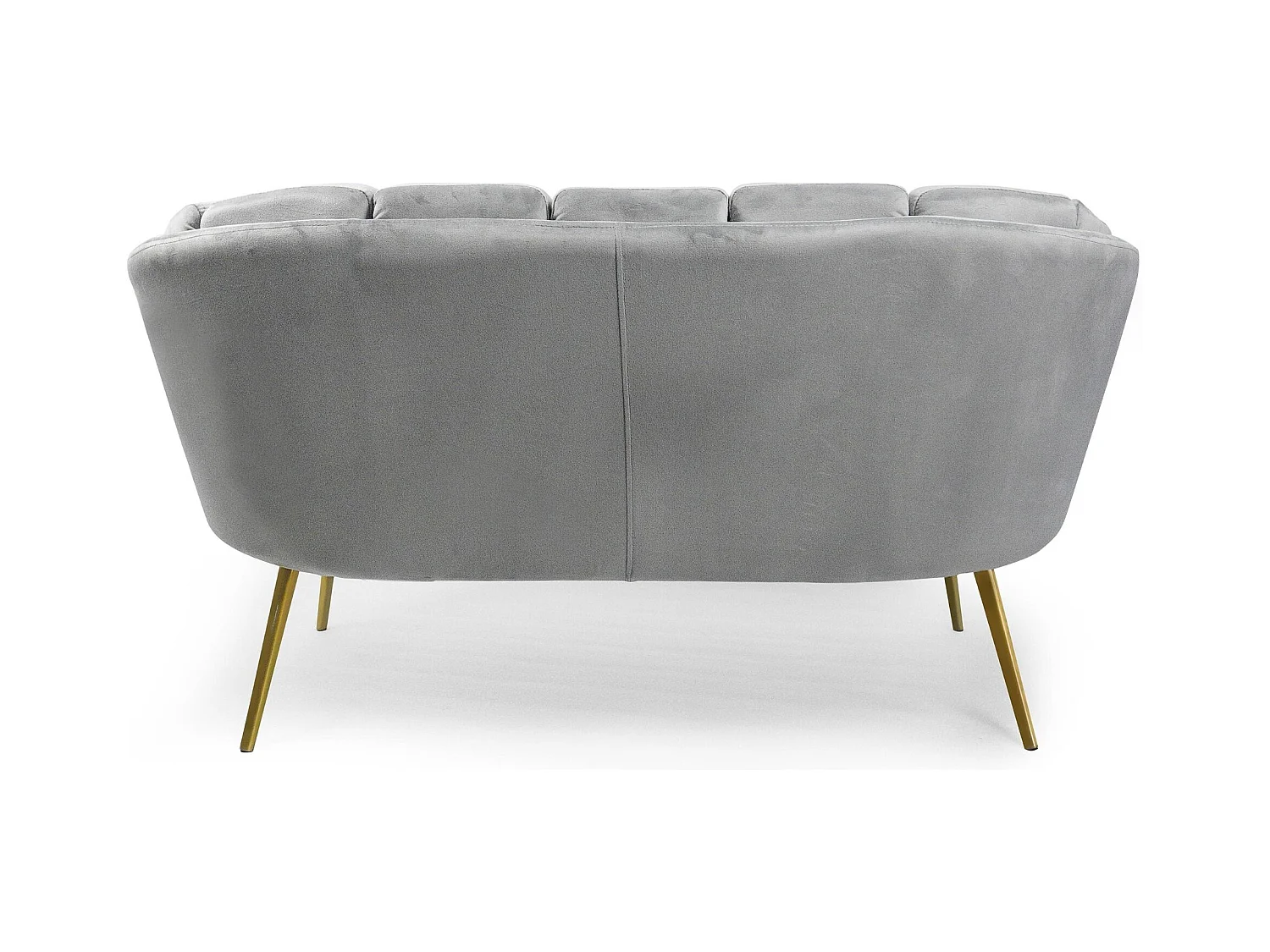 Zweisitzer-Sofa aus Samt "Dabren" Silber Modernes Design Bequeme Muschelform