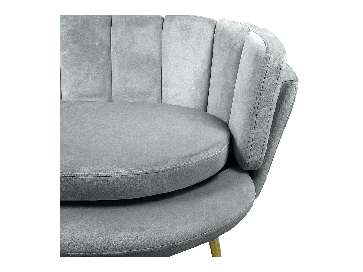 Zweisitzer-Sofa aus Samt "Dabren" Silber Modernes Design Bequeme Muschelform