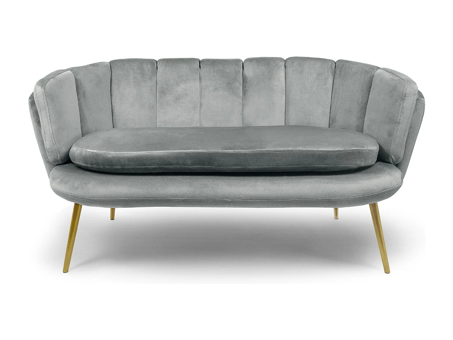 Canapé 2 Places en Velours "Dabren" 138cm Argent