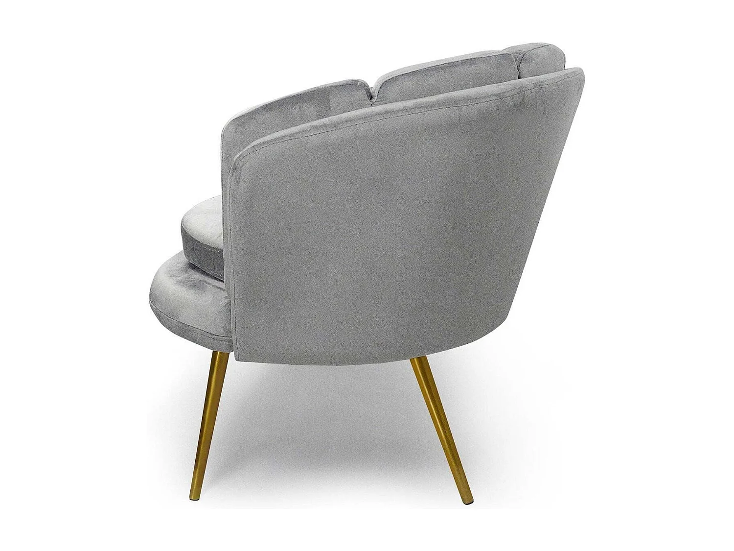 Zweisitzer-Sofa aus Samt "Dabren" Silber Modernes Design Bequeme Muschelform