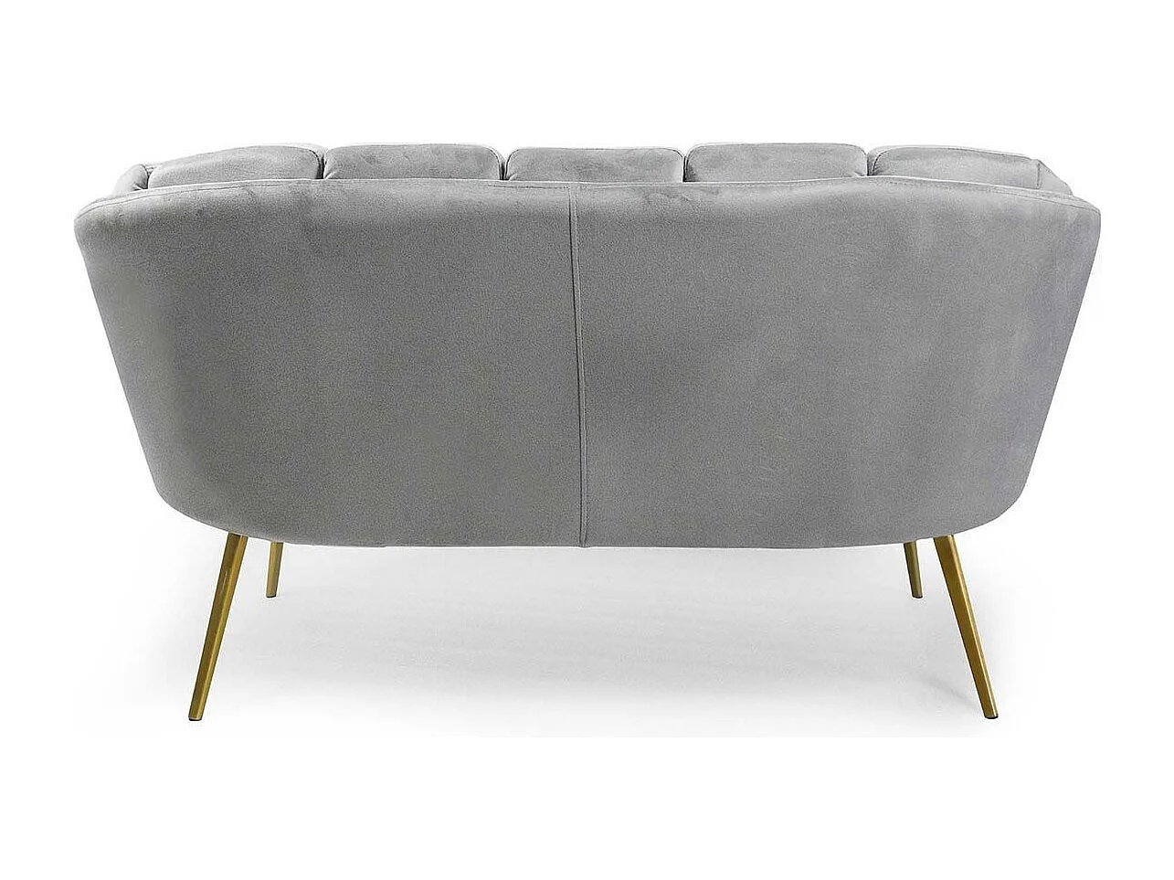 Zweisitzer-Sofa aus Samt "Dabren" Silber Modernes Design Bequeme Muschelform