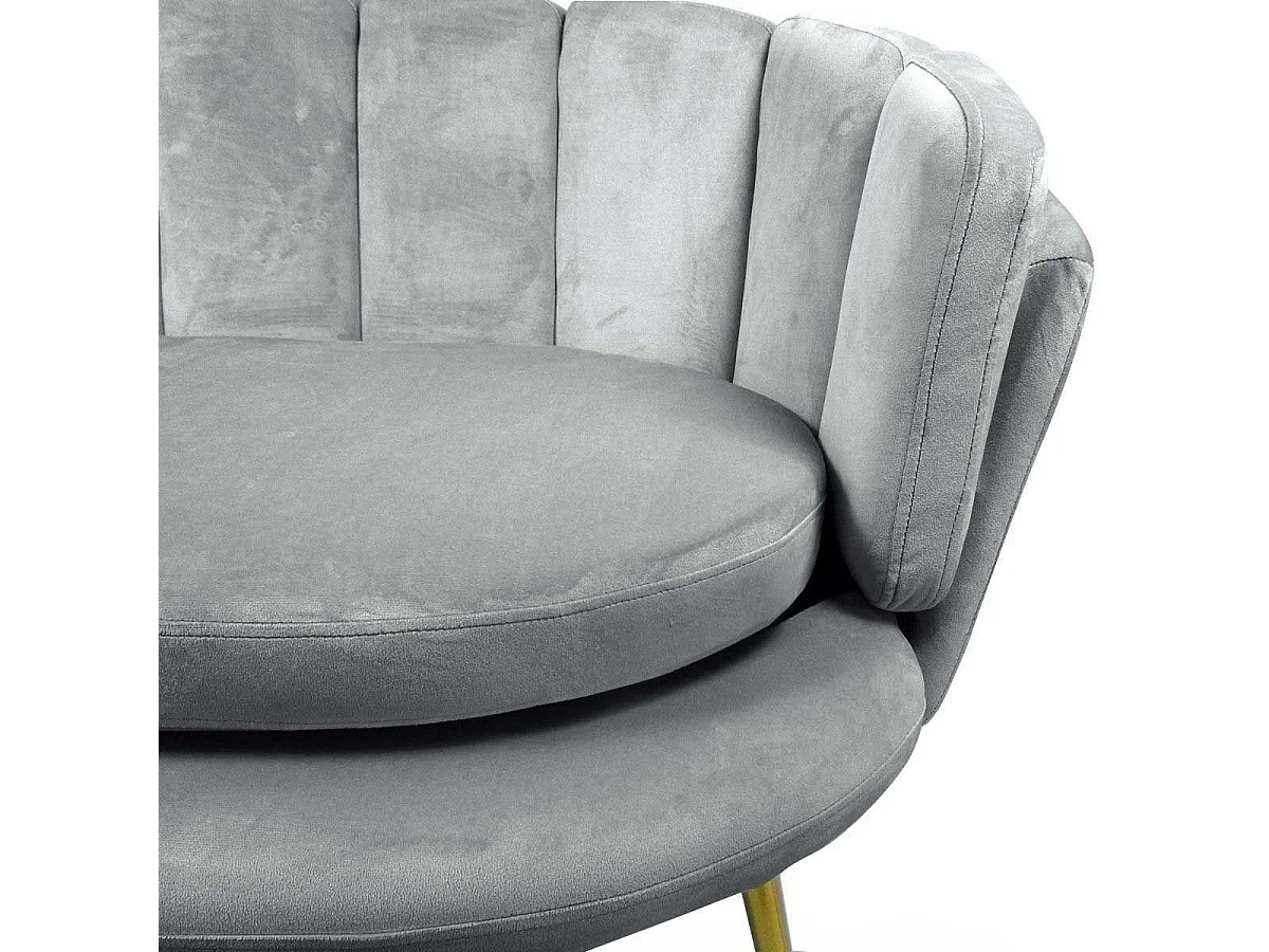 Zweisitzer-Sofa aus Samt "Dabren" Silber Modernes Design Bequeme Muschelform