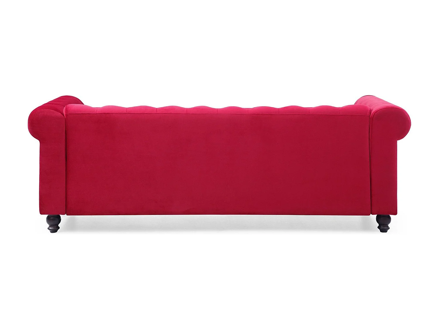 Canapé 3 Places Velours "Chesterfield" 209cm Rouge