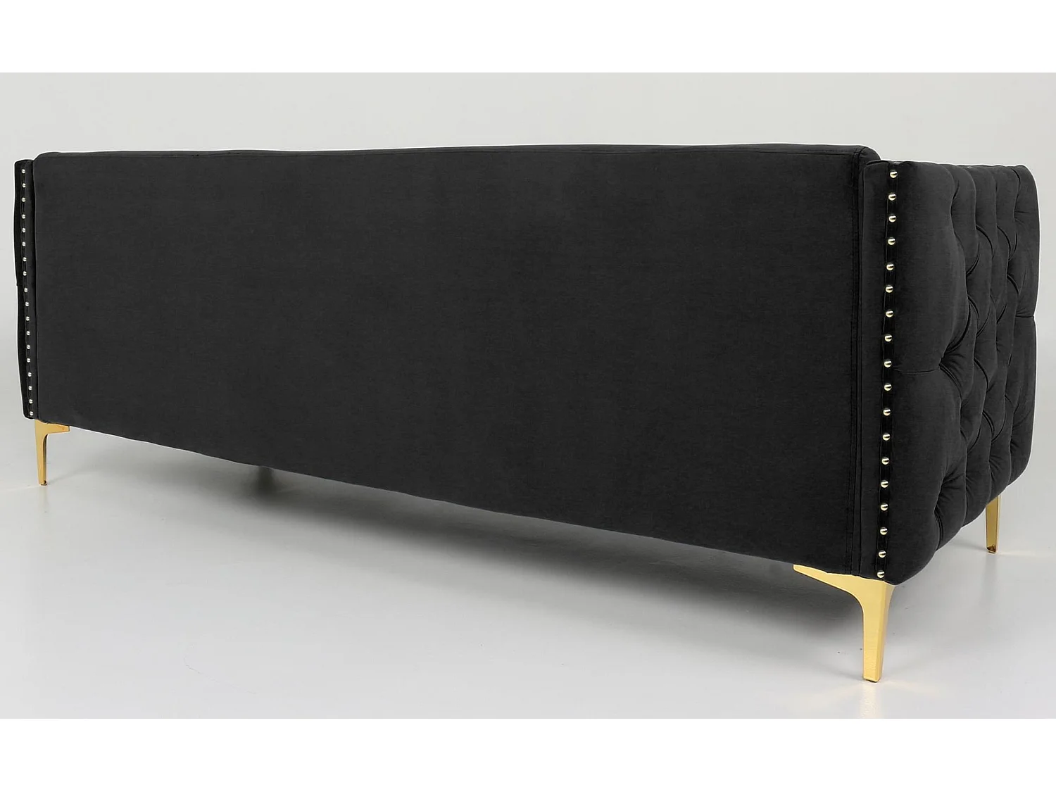 Canapé 3 Places en Velours "Suez" 204cm Noir