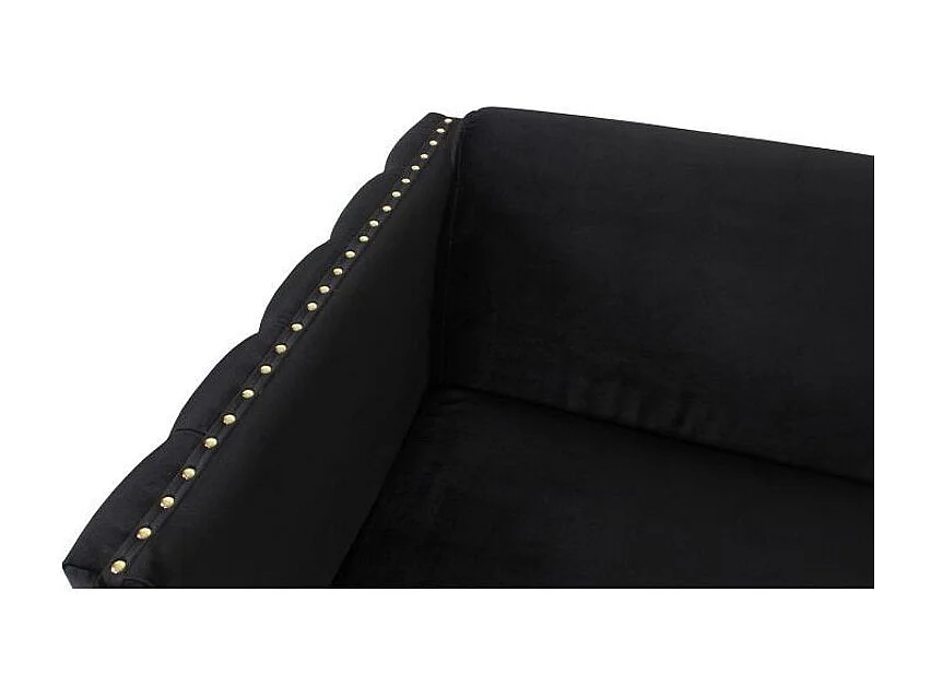 Canapé 3 Places en Velours "Suez" 204cm Noir