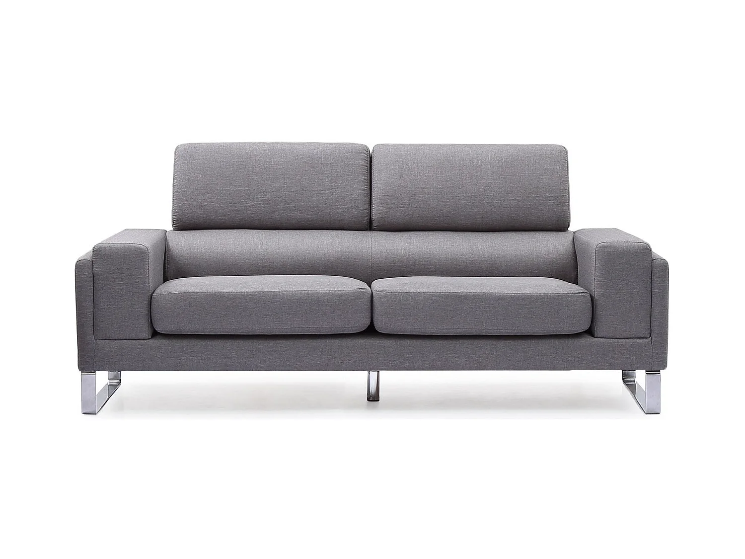 Canapé 3 Places Tissu "Ezekiel" 198cm Gris Clair