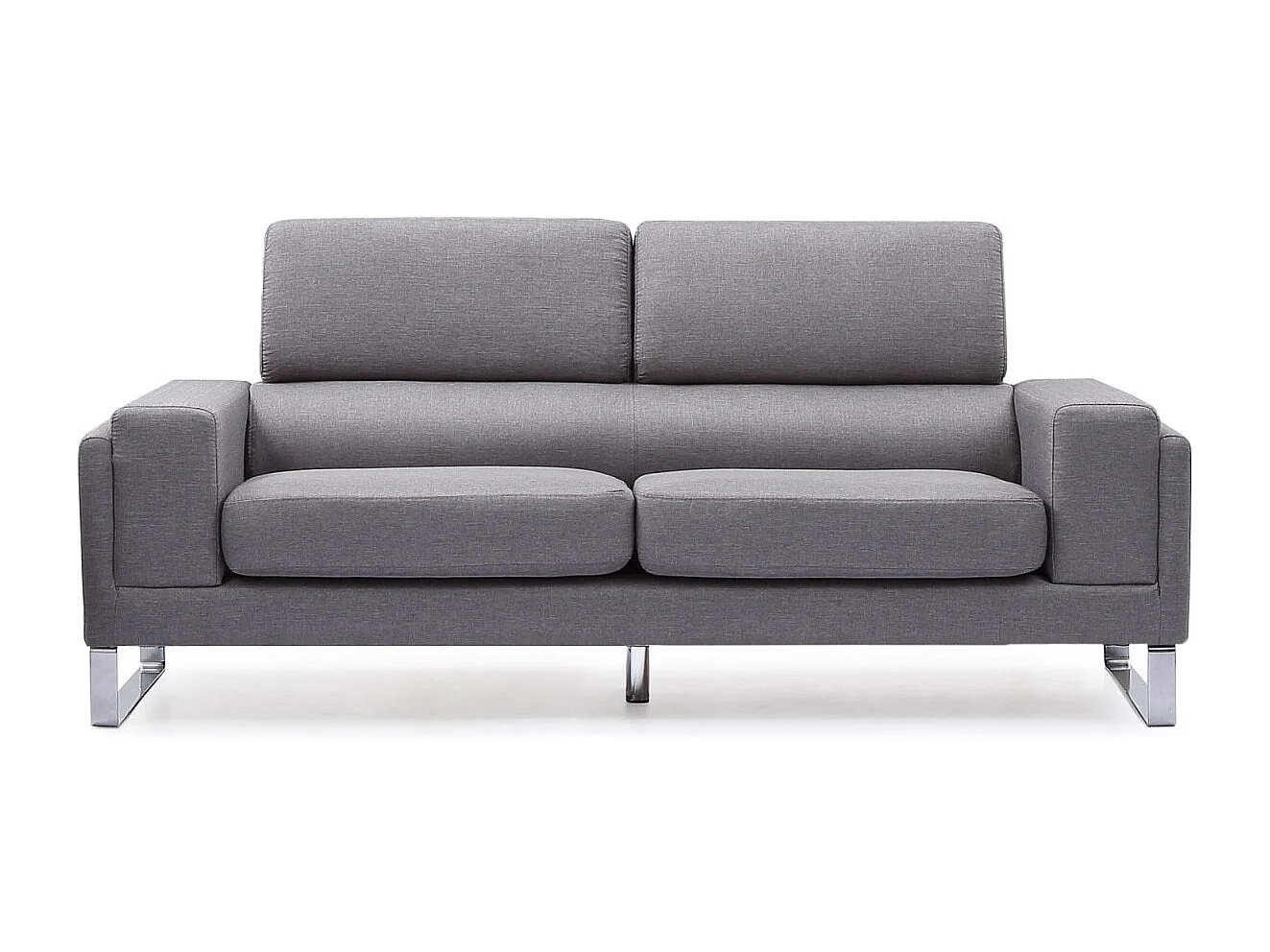 Canapé 3 Places Tissu "Ezekiel" 198cm Gris Clair