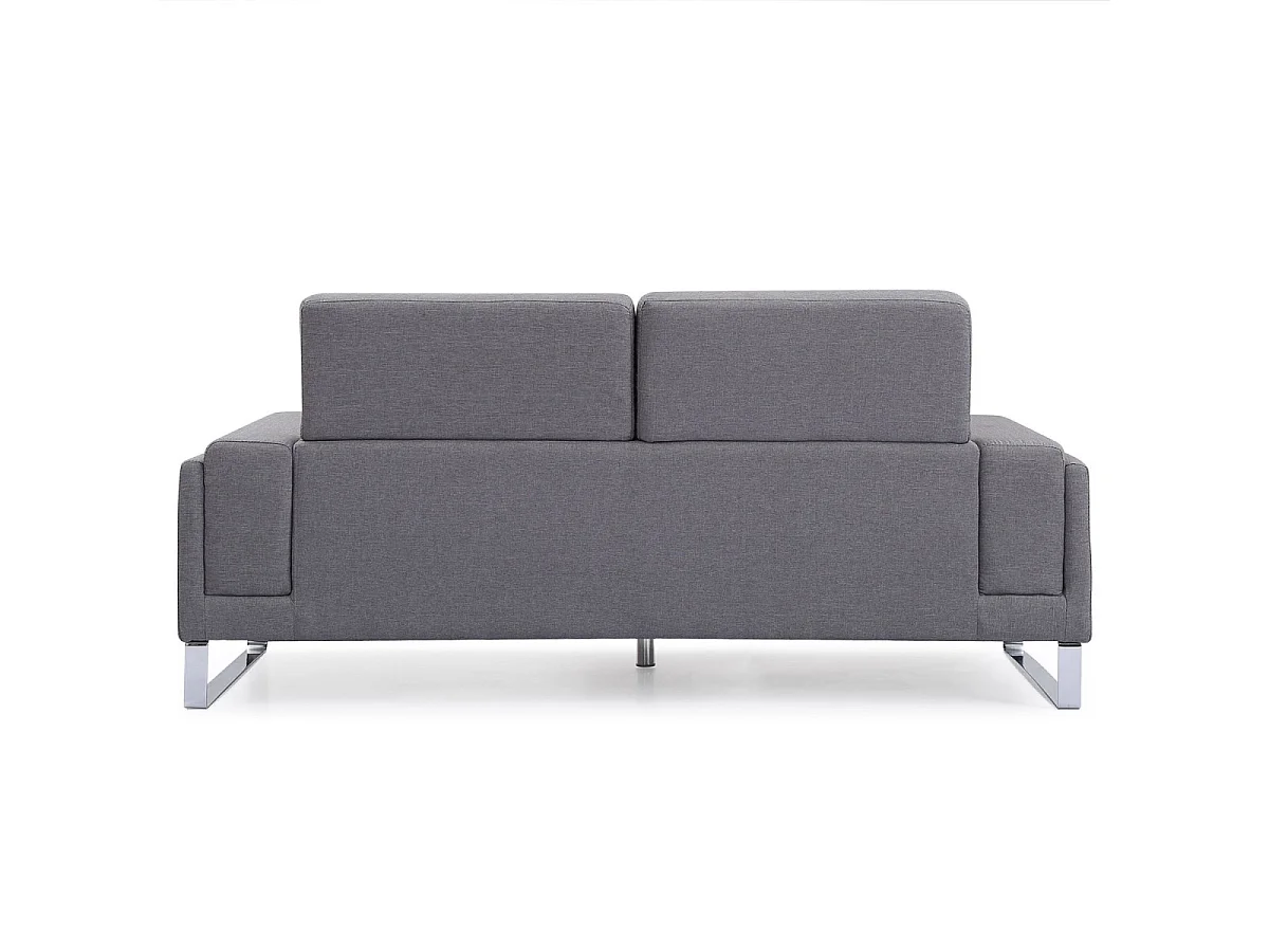 Canapé 3 Places Tissu "Ezekiel" 198cm Gris Clair