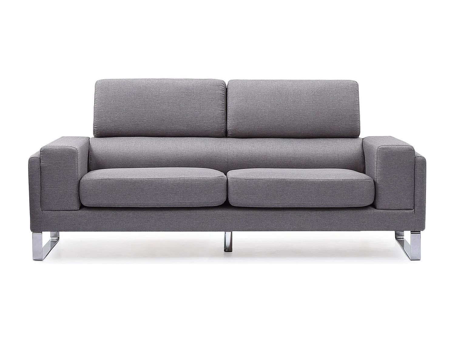 Canapé 3 Places Tissu "Ezekiel" 198cm Gris Clair