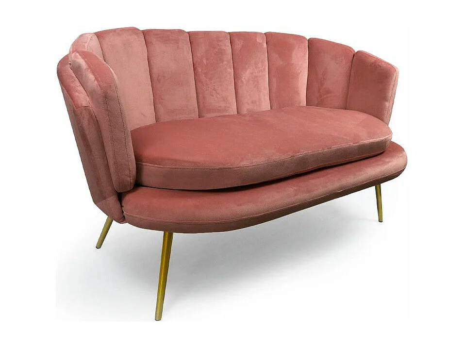 Canapé 2 Places en Velours "Dabren" 138cm Rose