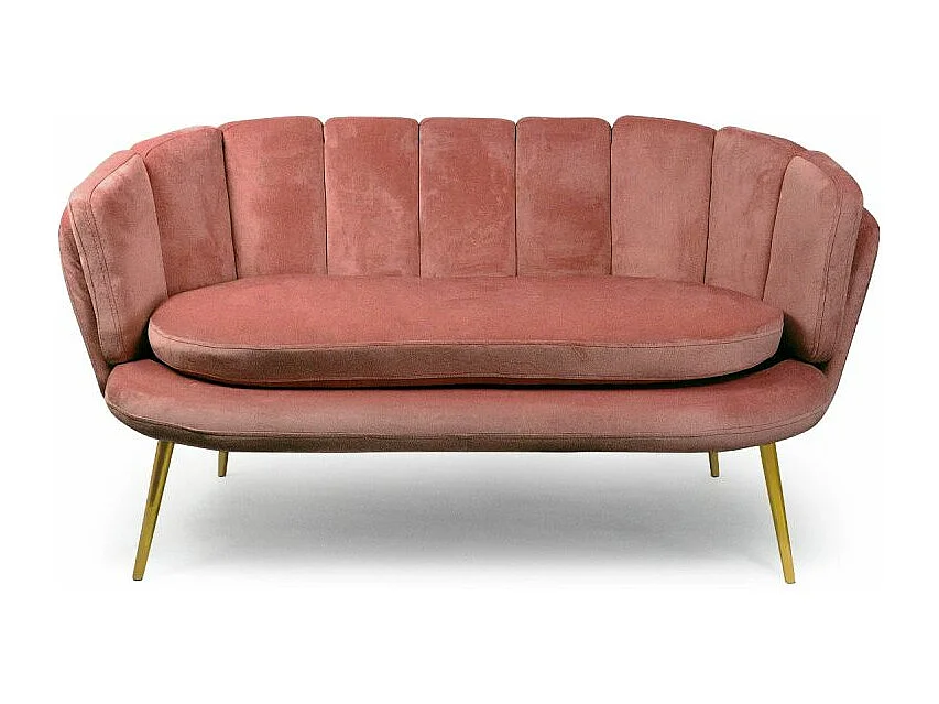 Canapé 2 Places en Velours "Dabren" 138cm Rose
