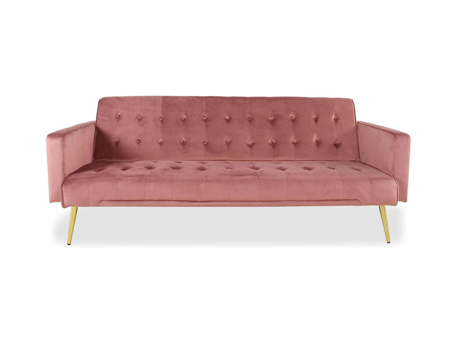 Canapé Convertible Velours "Tybio" 175cm Rose