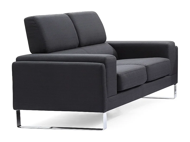 Canapé 2 Places Tissu "Ezekiel" 158cm Noir