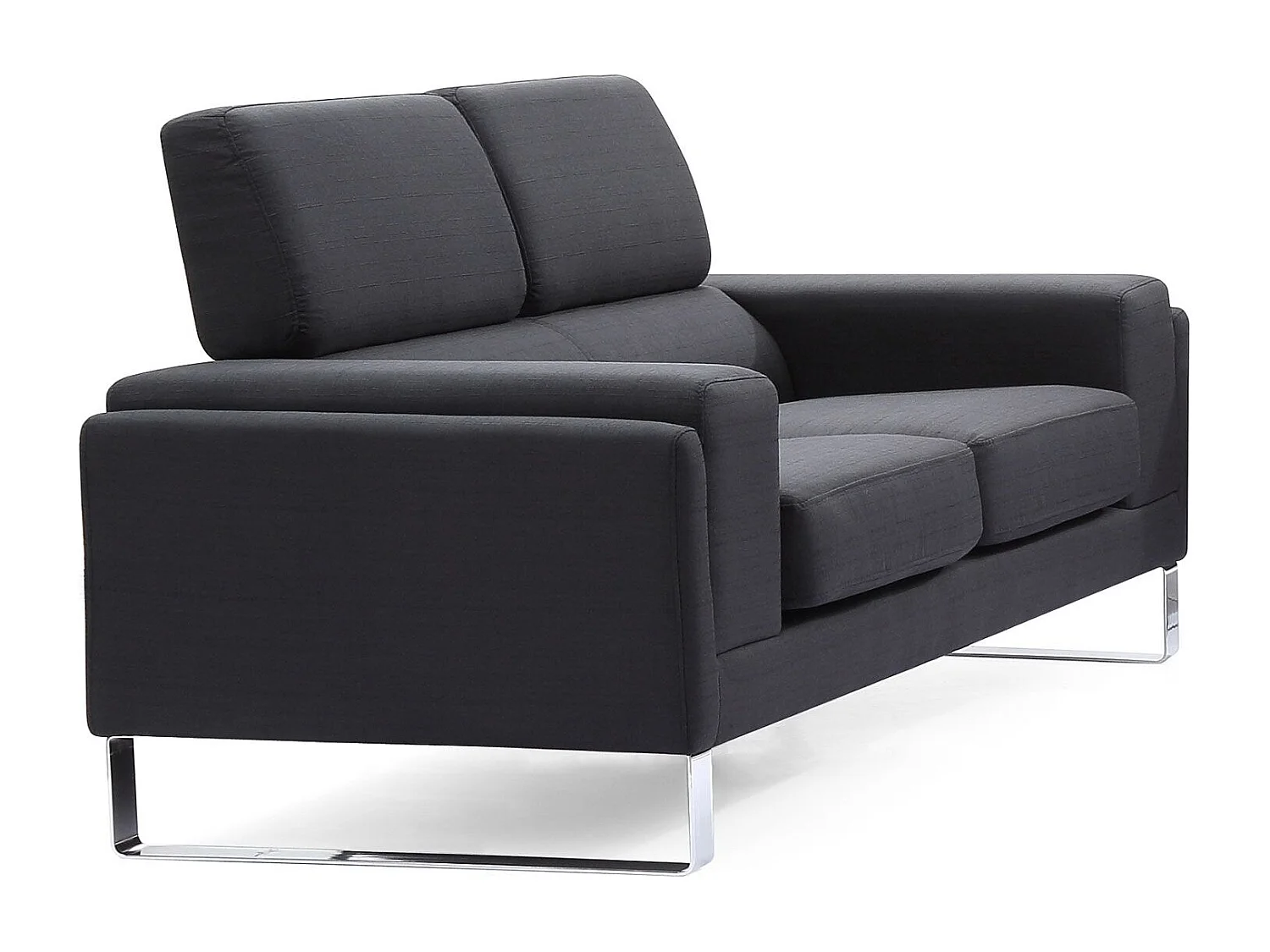 Canapé 2 Places Tissu "Ezekiel" 158cm Noir