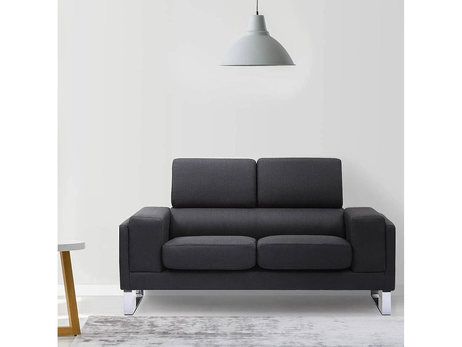 Canapé 2 Places Tissu "Ezekiel" 158cm Noir