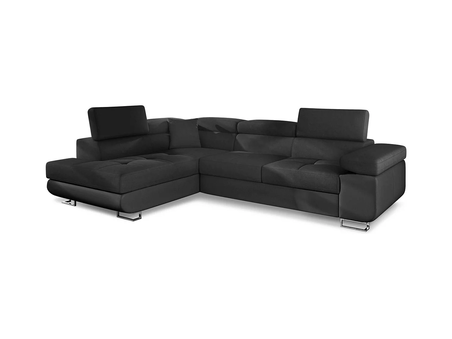 Canapé Convertible d'Angle Gauche "Toms" 275cm Noir