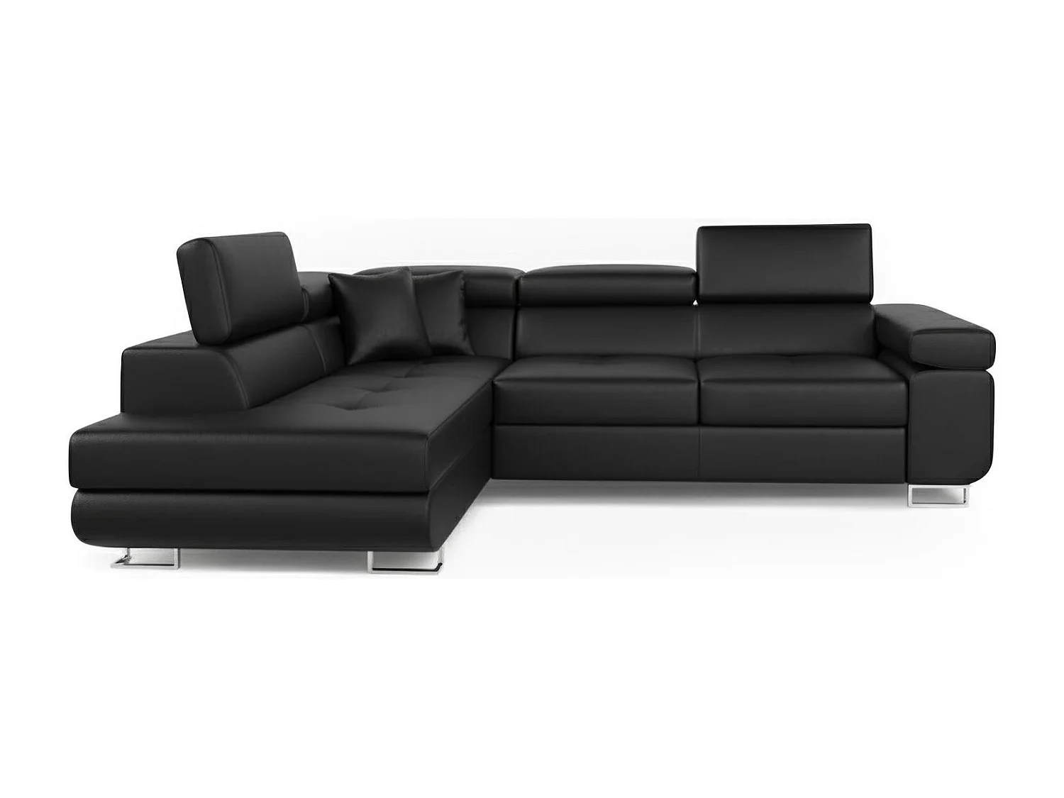 Canapé Convertible d'Angle Gauche "Toms" 275cm Noir