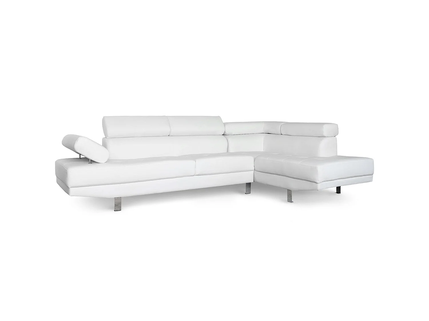 Canapé 5 Places "Como" 260cm Blanc Angle Droit