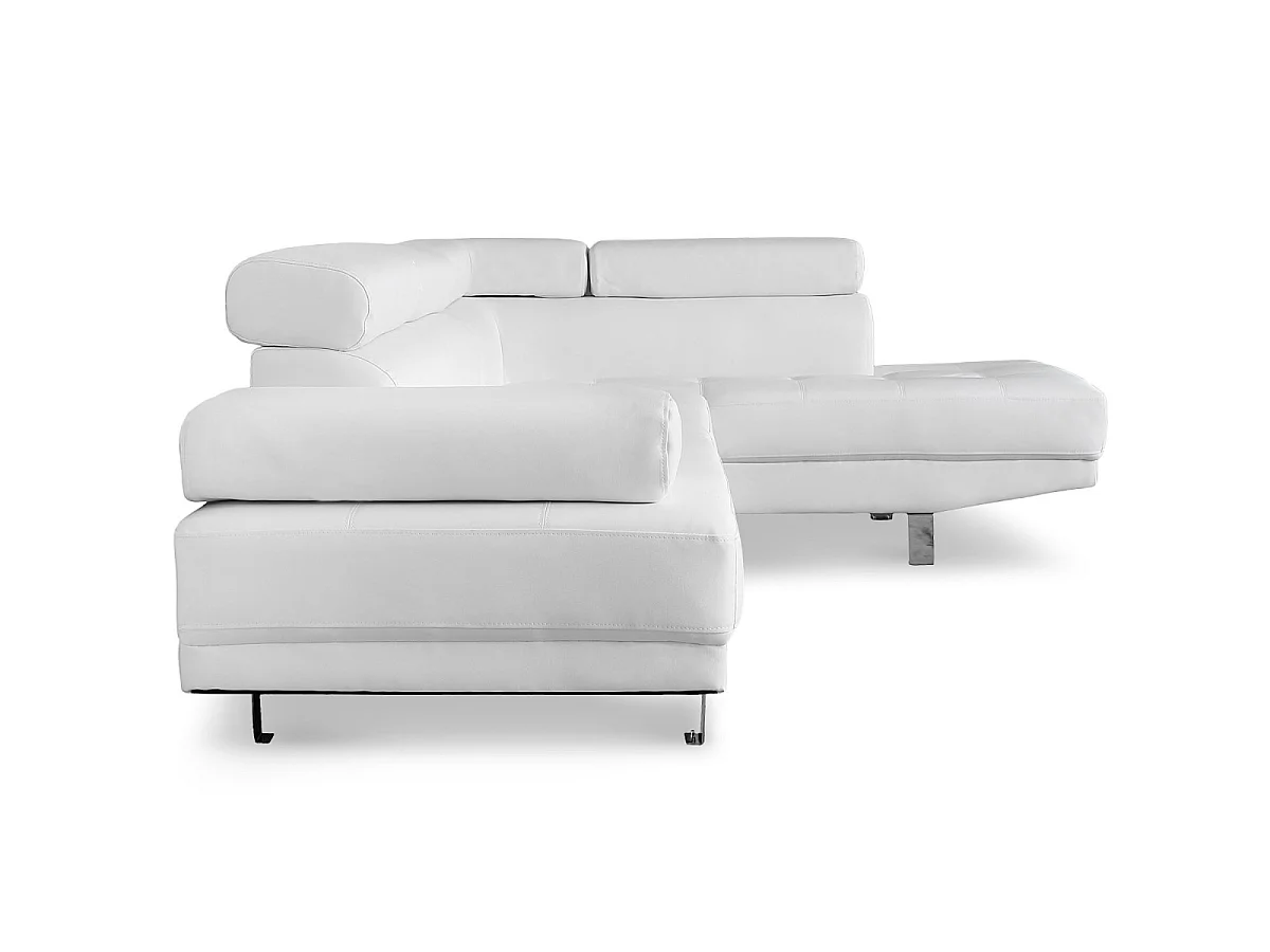 Canapé 5 Places "Como" 260cm Blanc Angle Droit